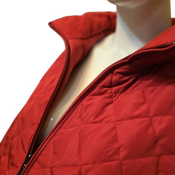 Red NINE WEST Quilted Down Jacket sz XL - Picture 2 of 8